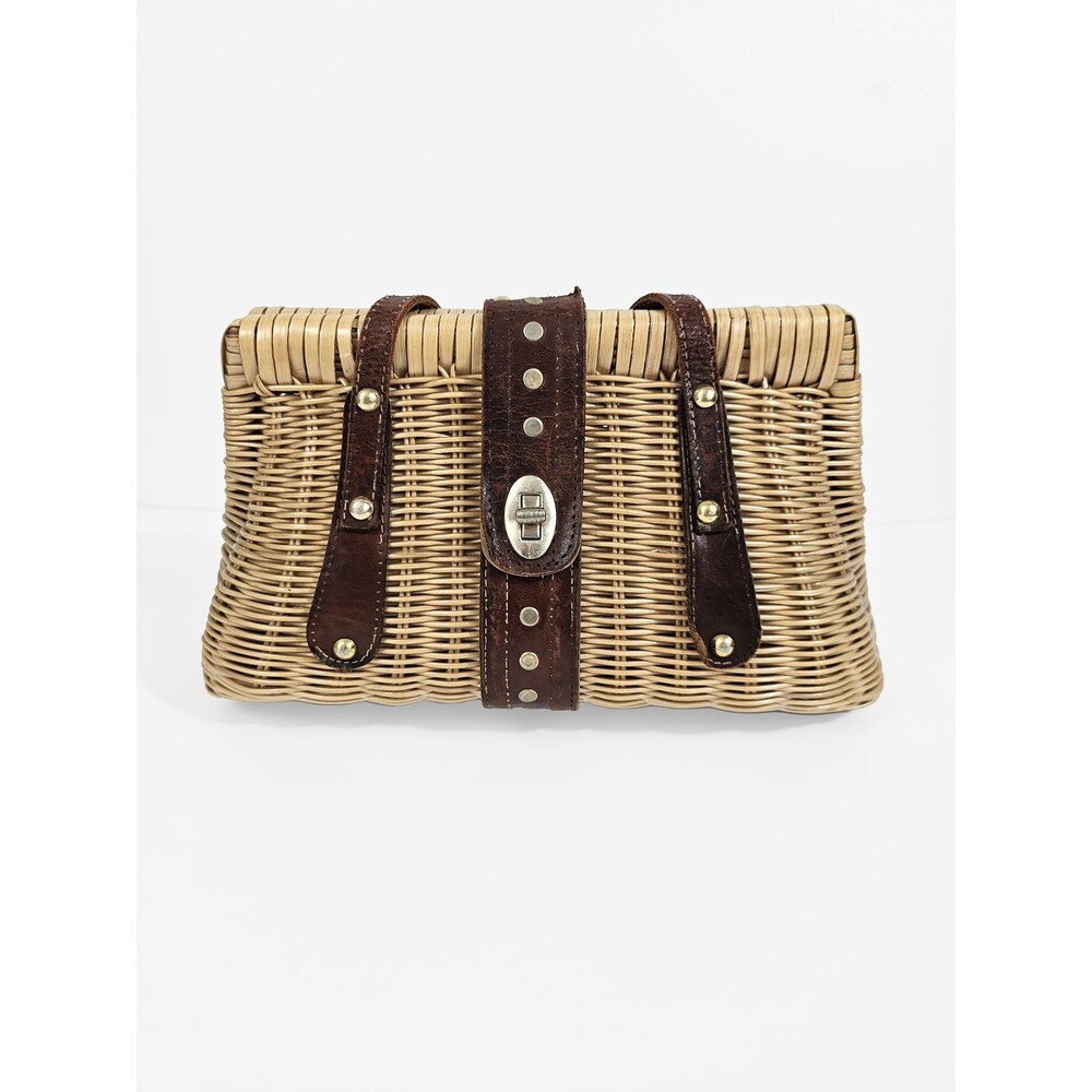 Wicker Basket Purse Vintage MCM 50s 60s Damaged Flawed Boho Cottagecore